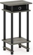 🌳 functional and stylish furinno turn-n-tube tall end table in french oak grey/black/black" logo