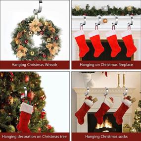 img 1 attached to 🧦 Oyydecor Christmas Stocking Holder: Adjustable Non-Slip Hangers for Metal Ornaments - Vibrant Fireplace Decoration with Metal Clips! (Silver)