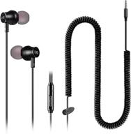 🎧 [2021 updated] extra long earbuds with 12ft spring coiled extension cable, volume control & mic, in-ear wired headphones for 3.5mm audio output devices - changeek cgs06 logo