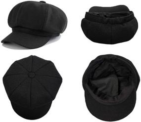 img 1 attached to Warm and Stylish Kids Winter Newsboy Caps – Wool Flat Beret Cabbie Hats for Toddlers, Ages 2 to 7