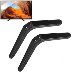 img 4 attached to Black Universal TV Stand Pedestal Feet Legs for 27-55in LCD LED OLED TCL/LG/KONKA Smart TVs