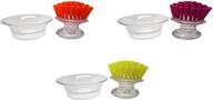 🧽 casabella shiny mini brush scrubber set with holder - assorted colors, pack of 3 scrubbers logo