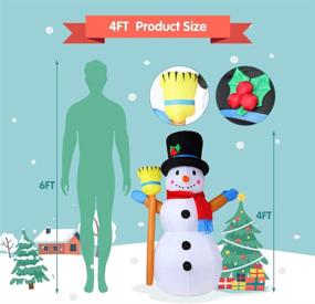 img 3 attached to 🎅 EMUST 4FT Outdoor Christmas Inflatables Decorations, Snowman Yard Decorations with Colorful Rotating Lights - Blow Up Christmas Decor for Indoor, Yard, Garden, Home, Lawn