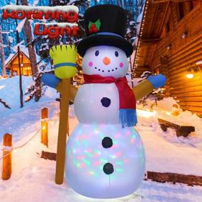 img 4 attached to 🎅 EMUST 4FT Outdoor Christmas Inflatables Decorations, Snowman Yard Decorations with Colorful Rotating Lights - Blow Up Christmas Decor for Indoor, Yard, Garden, Home, Lawn