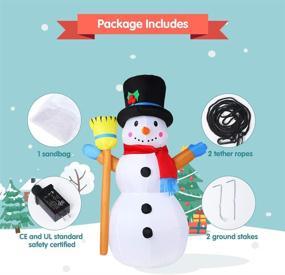 img 2 attached to 🎅 EMUST 4FT Outdoor Christmas Inflatables Decorations, Snowman Yard Decorations with Colorful Rotating Lights - Blow Up Christmas Decor for Indoor, Yard, Garden, Home, Lawn