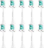 🪥 sonicare replacement toothbrush heads: 10 pack brush heads compatible with philips sonicare 2 series plaque control electric toothbrush 4100 6100 5100 c2 hx9023 logo