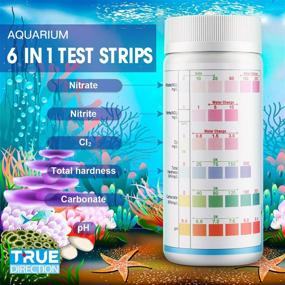 img 3 attached to 🐠 TRUEDIRECTION Aquarium Test Strips 6-in-1 Kits for Nitrate, Nitrite, Chloride, GH & KH Hardness, pH Testing - 125 Count, Freshwater & Saltwater Compatible