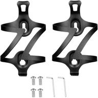 fouua bike water bottle holder: aluminum alloy cage mount for road and mountain bikes - pack of 2 (black) logo