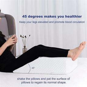 img 2 attached to Molblly Leg Elevation Pillow with Cooling Gel Memory Foam – High-Density Leg Rest Elevating Wedge for Foot, Ankle, Hip, and Knee Pain Relief (20 x 24 x 6 inches)