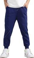 binpaw boys elastic sweatpants cotton solid color drawstring jogger track pants pockets 5t 6t years boys' clothing logo