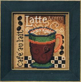 img 1 attached to 🎨 Stunning Latte Beaded Cross Stitch Kit with Autumn-themed Buttons & Beads - Mill Hill 2008 MH148205