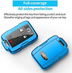 img 2 attached to Tukellen для Chevrolet Key Fob Cover Soft TPU Full Protection Key Shell Key Case Совместимость с Chevrolet Chevy Silverado Suburban Tahoe Colorado GMC Sierra Yukon Canyon 4-6 Buttons-Blue