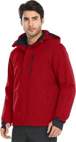 img 4 attached to FREE SOLDIER Men's Waterproof Ski Snow Jacket with Fleece Lining - Warm Winter Rain Coat featuring Hood and Fully Taped Seams