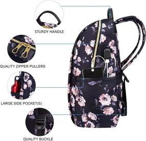 img 2 attached to 🎒 KROSER Laptop Backpack 15.6 Inch Water-Repellent College School USB Daypack in Rose Pattern- Ideal for Women/Girls/Travel/Business