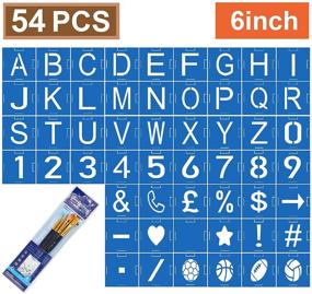 img 4 attached to 🔢 Многоразовые пластиковые шаблоны букв и цифр - набор Tiwalvis из 54 штук (6 дюймов), буквы и цифры алфавитные шаблоны