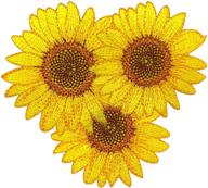 sunflower iron on patch - vibrant flower patches for clothes - stylish and embroidered sunflower patch logo