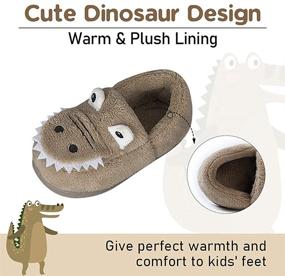 img 1 attached to 🦖 Dino-fun Footwear: Toddler Dinosaur Slippers for Boys, Perfect Indoor Bedroom Shoes