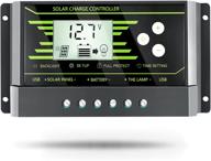 🌞 эффективный солнечный контроллер заряда: контроллер батареи для солнечных панелей powmr 20a с двумя usb-портами, жк-дисплеем, настройкой таймера и регулируемыми параметрами. логотип