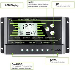 img 2 attached to 🌞 Эффективный солнечный контроллер заряда: контроллер батареи для солнечных панелей PowMr 20A с двумя USB-портами, ЖК-дисплеем, настройкой таймера и регулируемыми параметрами.