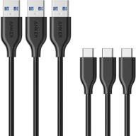 высококачественный 3-пакетный кабель anker powerline usb-c к usb 3.0 (3 фута) для samsung galaxy note 8, s8, s8+, s9, s10, macbook, sony xz, lg v20 g5 g6, htc 10, xiaomi 5 и других логотип