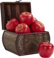 vibrant set of 6 red faux apples: nearly natural 2139 decorative fruit décor логотип