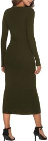 img 2 attached to 👗 CMZ2005 Women's Button Down Long Sleeve Cardigan Outerwear Sweater Dress Bodycon Party Maxi Dress 6088: Effortless Elegance and Grace for Any Occasion