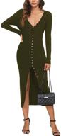 👗 cmz2005 women's button down long sleeve cardigan outerwear sweater dress bodycon party maxi dress 6088: effortless elegance and grace for any occasion logo