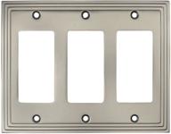 🔳 cosmas 25084-sn satin nickel triple gfi/decora rocker wall switch plate: enhance your décor with this stylish switchplate cover логотип