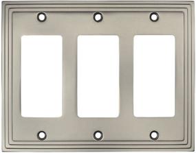 img 1 attached to 🔳 Cosmas 25084-SN Satin Nickel Triple GFI/Decora Rocker Wall Switch Plate: Enhance Your Décor with this Stylish Switchplate Cover