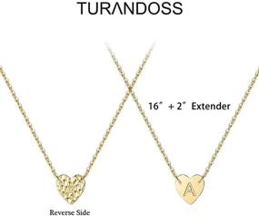 img 1 attached to 💖 Charming Turandoss Tiny Initial Heart Necklace: Perfect Girls' Jewelry