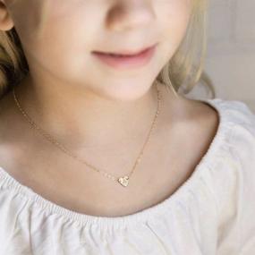 img 3 attached to 💖 Charming Turandoss Tiny Initial Heart Necklace: Perfect Girls' Jewelry