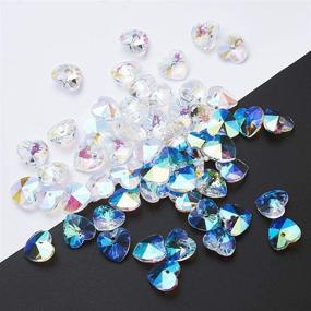 img 3 attached to 💎 Pandhall 100Pcs AB Color Plated Crystal Glass Heart Beads Hanging Pendants - Ideal for Bracelet Making - Size 14x8x1mm / 0.55"x0.31"x0.04