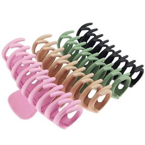 img 4 attached to 💇 TOCESS Large Hair Claw Clips 4 Inch - Nonslip Claw Clip for Women with Thin & Thick Hair - 90's Style Strong Hold Hair Clips - 4 Colors - Pack of 4