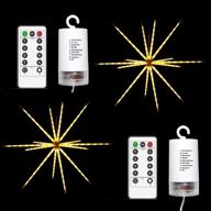 🎆 enchanting firework lights for party wedding patio garden: 2 packs starburst string lights with remote, 8 lighting modes, battery operated led fairy lights логотип