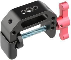 img 1 attached to 📷 CAMVATE C-Clamp for Camera Monitor, 1/4 and 3/8 Thread Hole, Red T-Handle