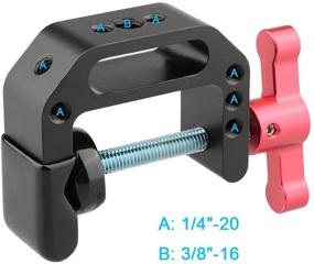 img 3 attached to 📷 CAMVATE C-Clamp for Camera Monitor, 1/4 and 3/8 Thread Hole, Red T-Handle