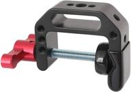 📷 camvate c-clamp for camera monitor, 1/4 and 3/8 thread hole, red t-handle logo