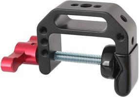 img 4 attached to 📷 CAMVATE C-Clamp for Camera Monitor, 1/4 and 3/8 Thread Hole, Red T-Handle