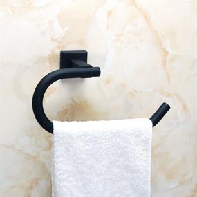 img 2 attached to 🧺 Alise GK8010-B Bathroom Towel Rack, Wall Mounted Towel Holder in Matte Black SUS304 Stainless Steel