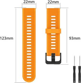 img 1 attached to ISABAKE 22mm Soft Silicone Replacement Bands for Garmin Forerunner 935, Forerunner 945, Forerunner 745, Fenix 5, Fenix 5 Plus, Fenix 6, Fenix 6 Pro, Approach S60 - Compatible and SEO-Optimized