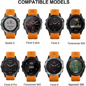 img 2 attached to ISABAKE 22mm Soft Silicone Replacement Bands for Garmin Forerunner 935, Forerunner 945, Forerunner 745, Fenix 5, Fenix 5 Plus, Fenix 6, Fenix 6 Pro, Approach S60 - Compatible and SEO-Optimized