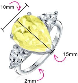 img 1 attached to Stunning Bridal Wedding 7CT Cubic 💍 Zirconia Silver Solitaire Teardrop Ring for Women