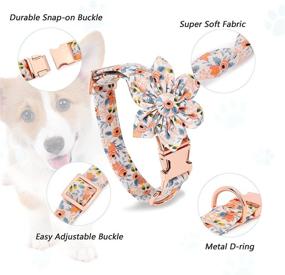 img 2 attached to Soft Floral Pattern Dog Collar with Flower for Girl Dogs - Cute Bow Tie Design, Safety Metal Buckle - Suitable for Puppies, Small, Medium, and Large Dogs - WHIPPY