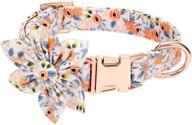 soft floral pattern dog collar with flower for girl dogs - cute bow tie design, safety metal buckle - suitable for puppies, small, medium, and large dogs - whippy logo