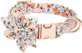 img 4 attached to Soft Floral Pattern Dog Collar with Flower for Girl Dogs - Cute Bow Tie Design, Safety Metal Buckle - Suitable for Puppies, Small, Medium, and Large Dogs - WHIPPY