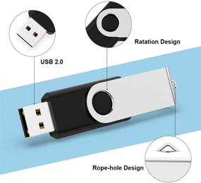 img 2 attached to 🔌 JOIOT USB Flash Drive 64GB 4 Pack - High-Speed Memory Stick Thumb Drive with Swivel Design for Easy Data Storage and Transfer – Black