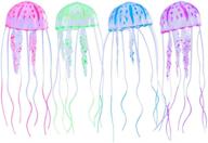 🐠 ueetek set of 4 glowing artificial jellyfish for fish tank aquarium decoration - green, pink, blue, purple logo