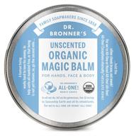 🧴 dr. bronner's organic magic balm (baby unscented, 2 oz) – organic beeswax & hemp oil, moisturizing & soothing for hands, face & body. relieves dry skin, aids in diaper rash prevention. logo
