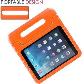 img 1 attached to NEWSTYLE Apple IPad Air 2 Case Shockproof Case Light Weight Kids Case Super Protection Cover Handle Stand Case For Kids Children For Apple IPad Air 2 (2014 Released) - Orange Color