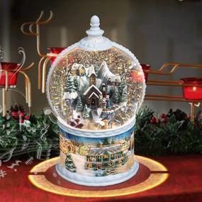 img 3 attached to 🎁 Exquisite Snow Globes with Music Box: Enjoy 8 Festive Songs, Glittery Xmas Lights, and Timer Function - An Ideal Christmas Birthday Luxury Gift!